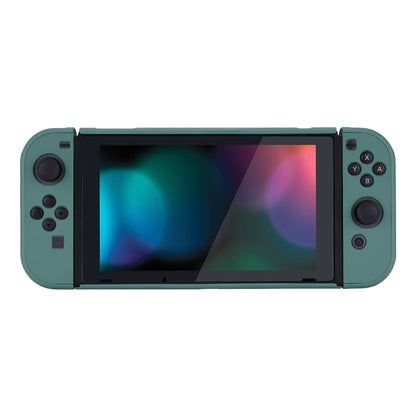 PlayVital Hunter Green Back Cover for Nintendo Switch Console, NS Joycon Handheld Controller Separable Protector Hard Shell, Soft Touch Customized Dockable Protective Case for Nintendo Switch - NTP342 PlayVital