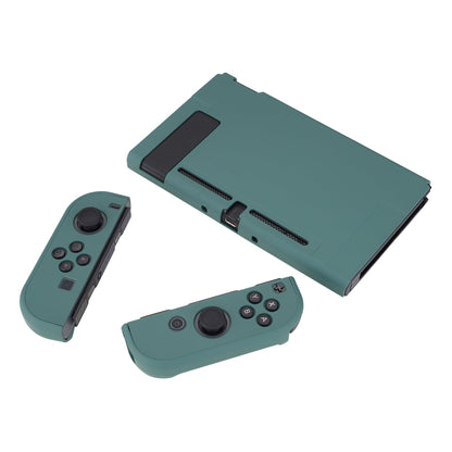 PlayVital Hunter Green Back Cover for Nintendo Switch Console, NS Joycon Handheld Controller Separable Protector Hard Shell, Soft Touch Customized Dockable Protective Case for Nintendo Switch - NTP342 PlayVital