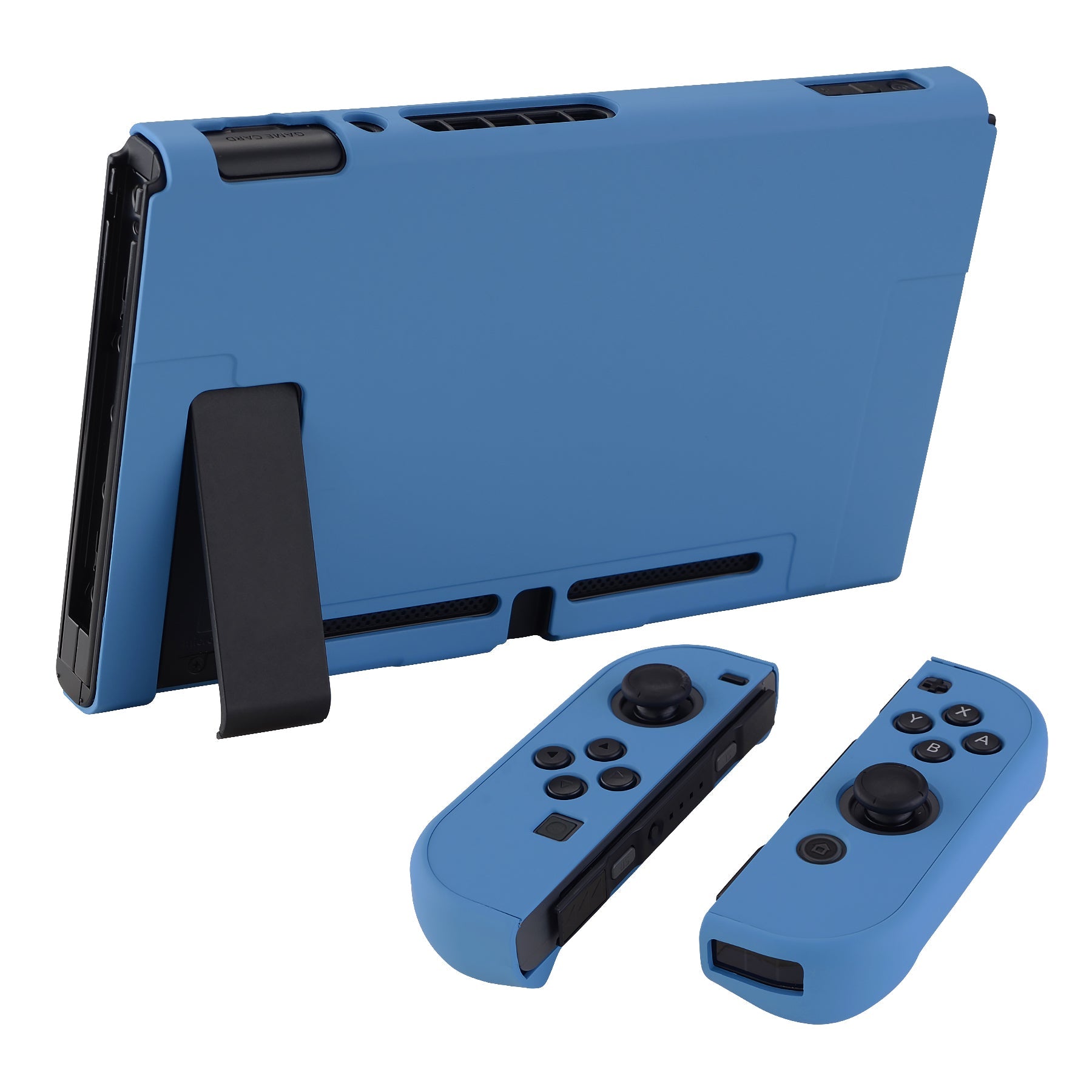 PlayVital Airforce Blue Back Cover for Nintendo Switch Console, NS Joycon Handheld Controller Separable Protector Hard Shell, Soft Touch Customized Dockable Protective Case for Nintendo Switch - NTP343 PlayVital