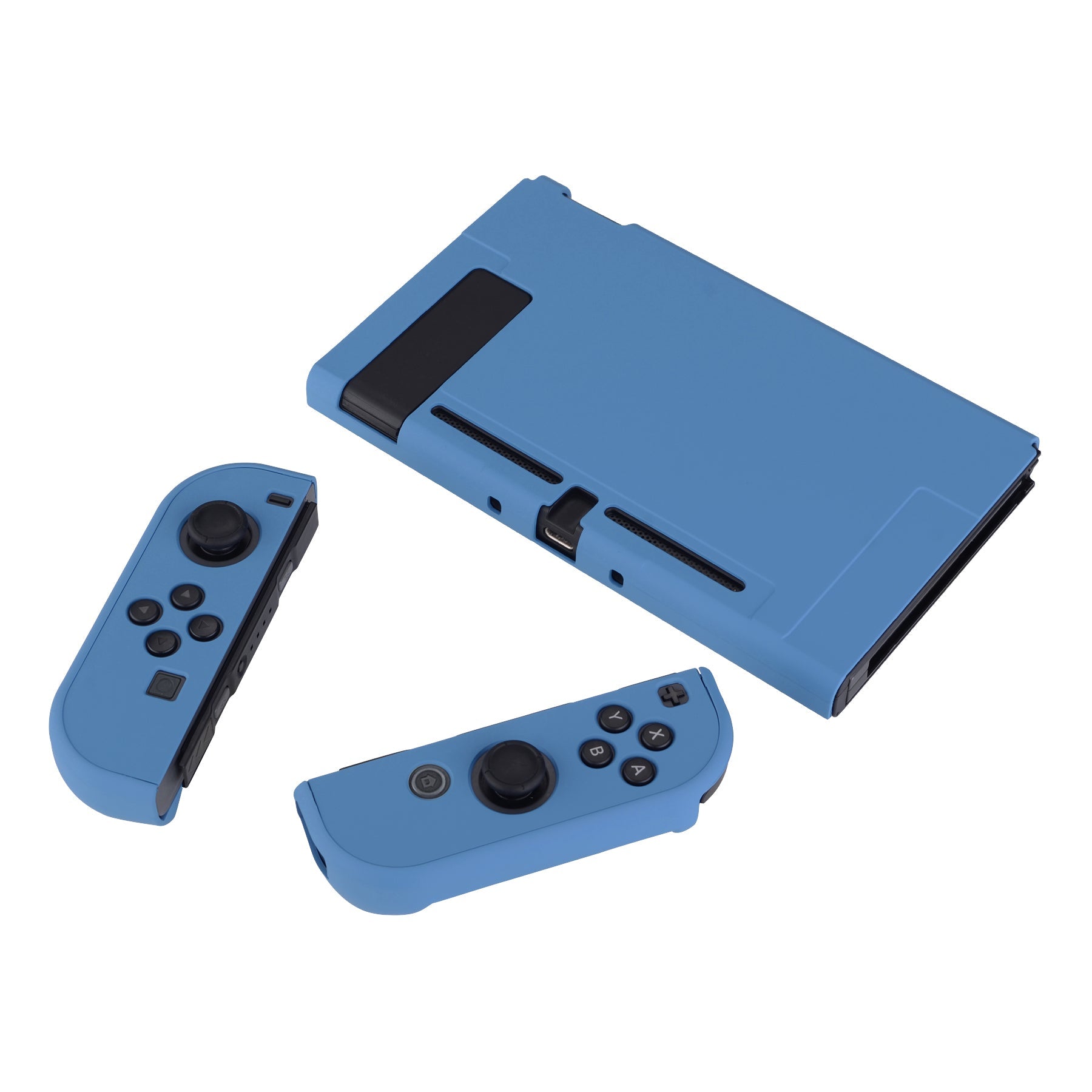 PlayVital Airforce Blue Back Cover for Nintendo Switch Console, NS Joycon Handheld Controller Separable Protector Hard Shell, Soft Touch Customized Dockable Protective Case for Nintendo Switch - NTP343 PlayVital