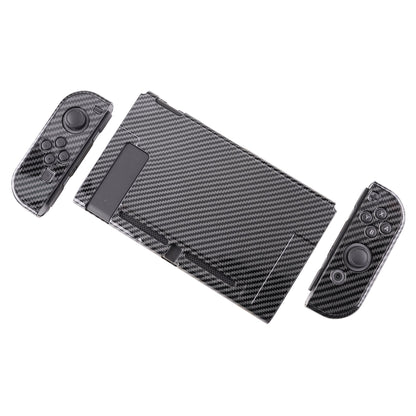 PlayVital Graphite Carbon Fiber Pattern Back Cover for NS Switch Console, NS Joycon Handheld Controller Separable Protector Hard Shell, Customized Dockable Protective Case for NS Switch -  NTS201 PlayVital