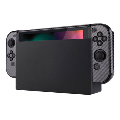 PlayVital Graphite Carbon Fiber Pattern Back Cover for NS Switch Console, NS Joycon Handheld Controller Separable Protector Hard Shell, Customized Dockable Protective Case for NS Switch -  NTS201 PlayVital