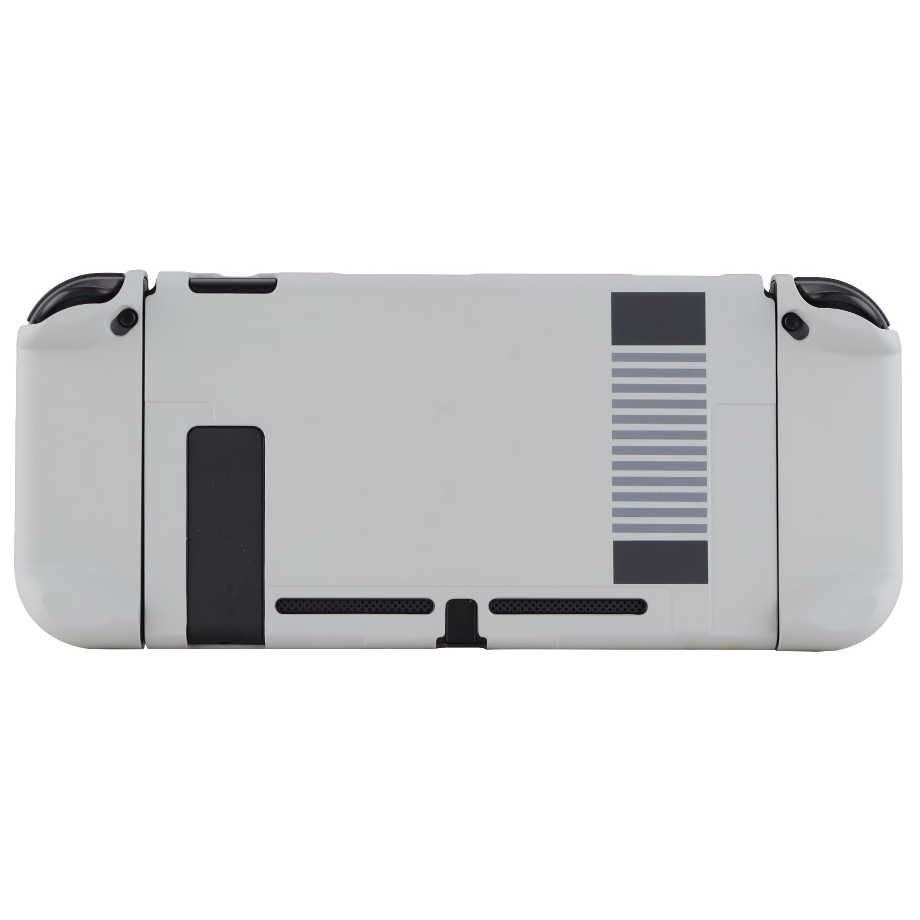 PlayVital Classics NES Style Back Cover for NS Switch Console, NS Joycon Handheld Controller Separable Protector Hard Shell, Dockable Protective Case with Red ABXY Direction Button Caps - NTT103 PlayVital