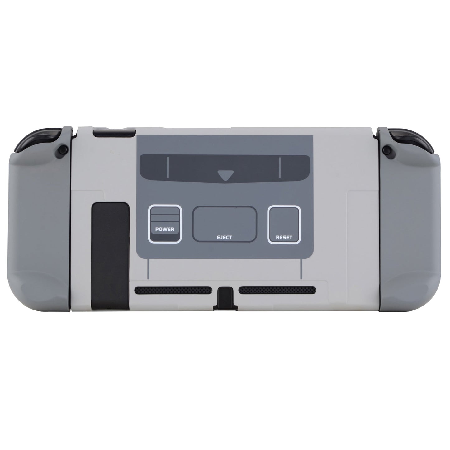 PlayVital SFC SNES Classic EU Style Back Cover for NS Switch Console, NS Joycon Handheld Controller Separable Protector Hard Shell, Dockable Protective Case with Colorful ABXY Direction Button Caps - NTT105 PlayVital