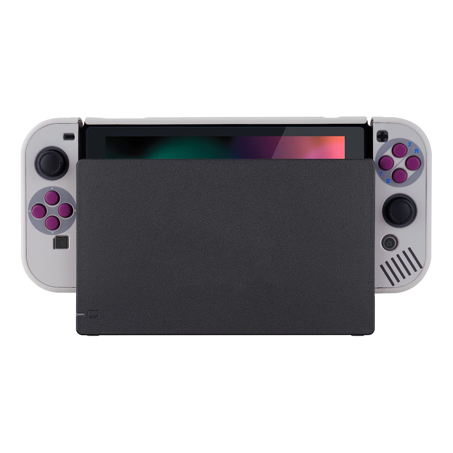 PlayVital Classic 1989 GB DMG-01 Back Cover for NS Switch Console, NS Joycon Handheld Controller Separable Protector Hard Shell, Dockable Protective Case with Red ABXY Direction Button Caps - NTT120 PlayVital