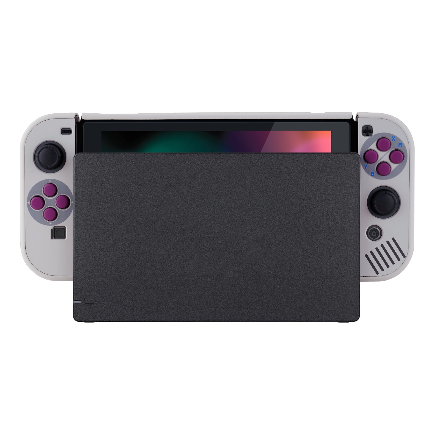 PlayVital Classic 1989 GB DMG-01 Back Cover for NS Switch Console, NS Joycon Handheld Controller Separable Protector Hard Shell, Dockable Protective Case with Red ABXY Direction Button Caps - NTT120 PlayVital