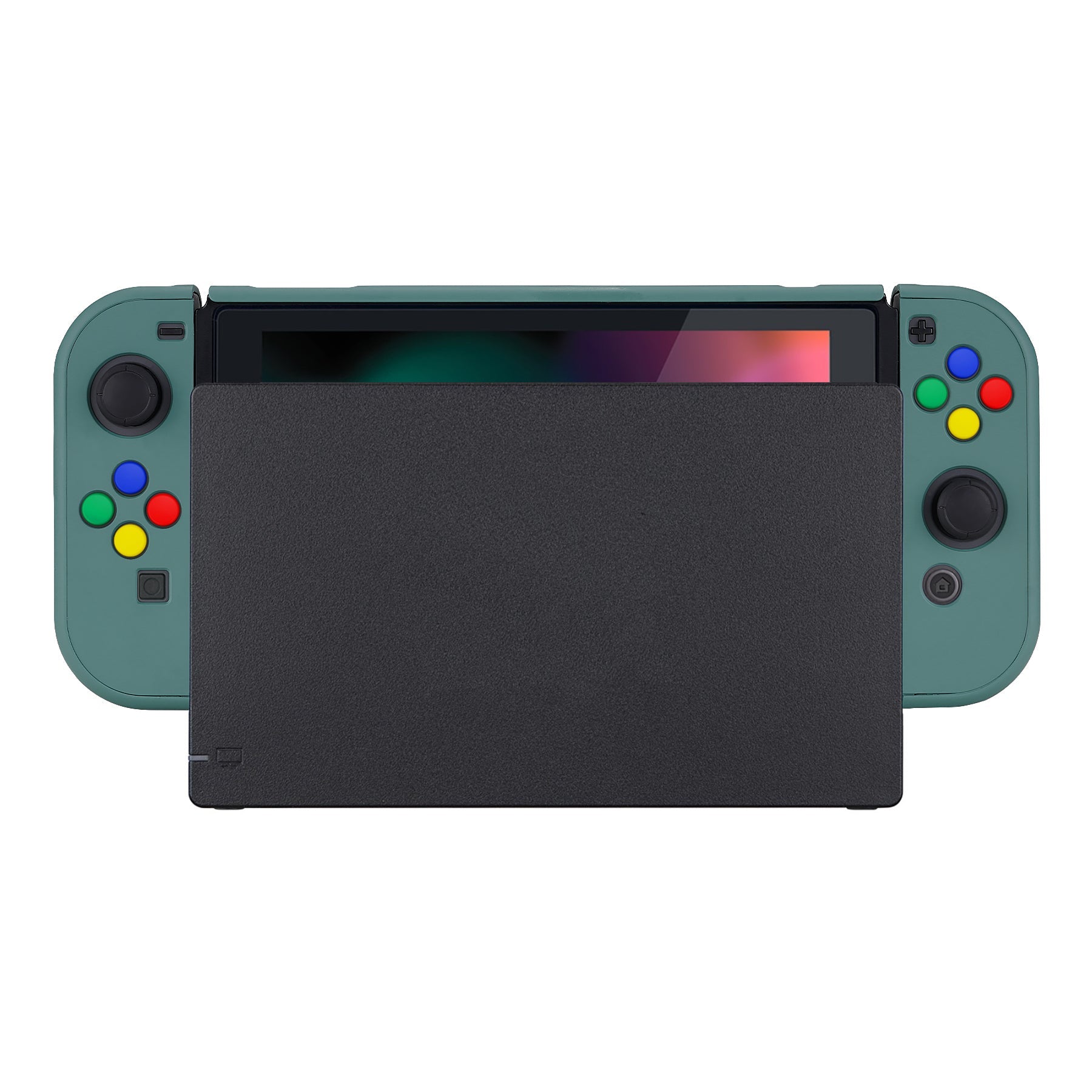 PlayVital Serpent Totem Back Cover for NS Switch Console, NS Joycon Handheld Controller Separable Protector Hard Shell, Dockable Protective Case with Red ABXY Direction Button Caps - NTT122 PlayVital