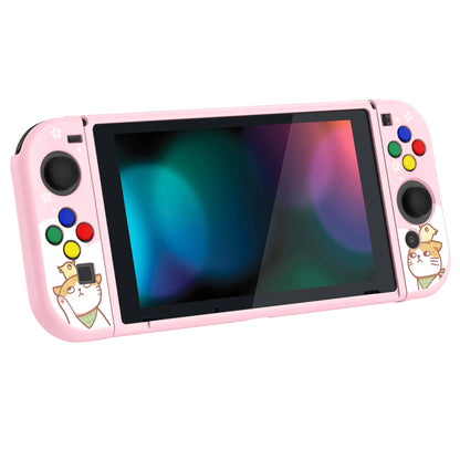 PlayVital Kitten & Chicken Protective Case for NS Switch, Soft TPU Slim Case Cover for NS Switch Joy-Con Console with Colorful ABXY Direction Button Caps - NTU6009 PlayVital