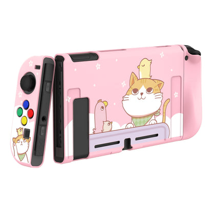 PlayVital Kitten & Chicken Protective Case for NS Switch, Soft TPU Slim Case Cover for NS Switch Joy-Con Console with Colorful ABXY Direction Button Caps - NTU6009 PlayVital