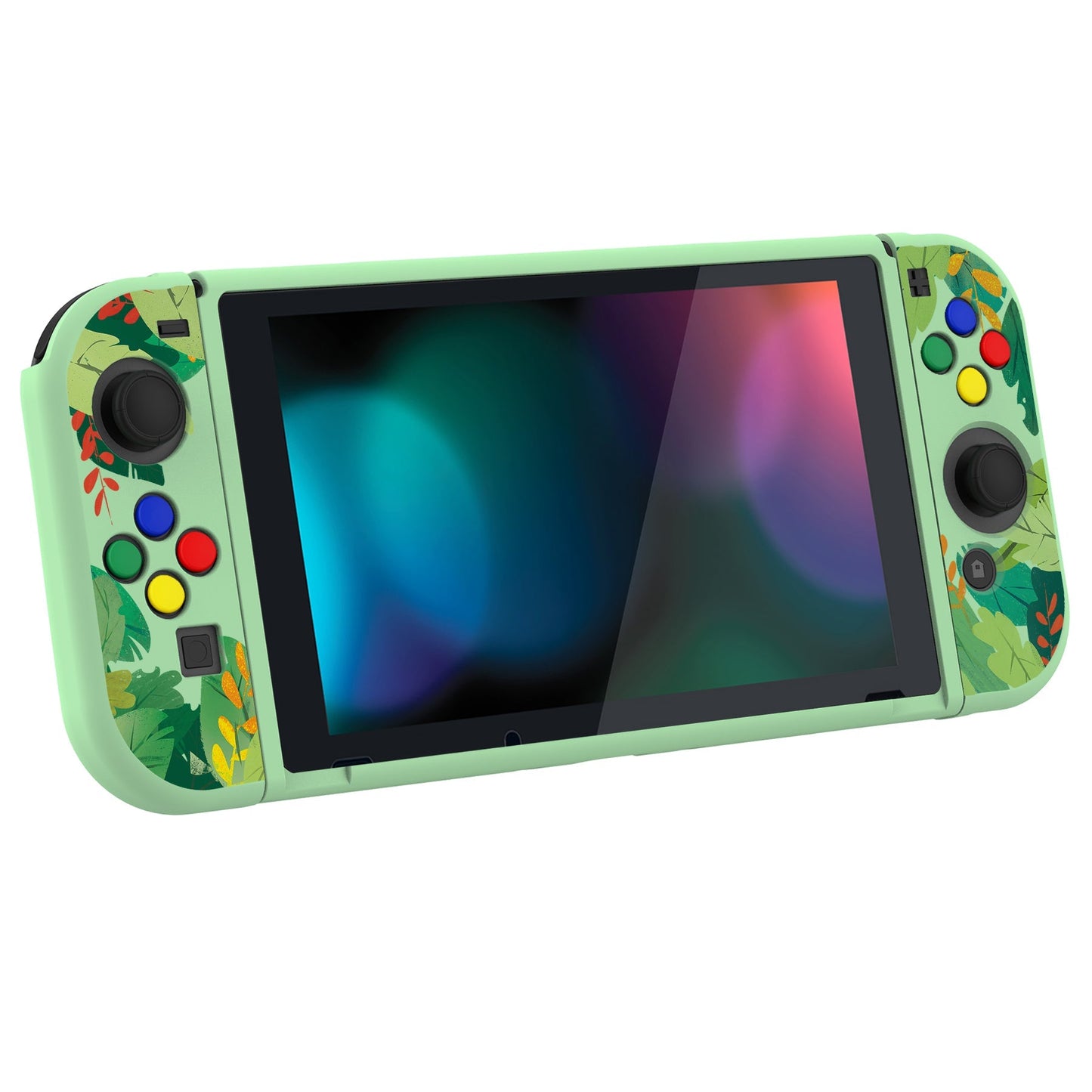 PlayVital Rabbit & Girl Protective Case for NS Switch, Soft TPU Slim Case Cover for NS Switch Joy-Con Console with Colorful ABXY Direction Button Caps - NTU6011 PlayVital