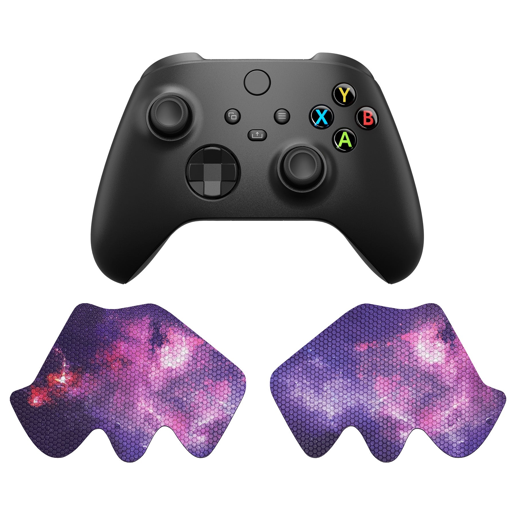 PlayVital Anti-Skid Sweat-Absorbent Controller Grip for Xbox Series X/S Controller, Professional Textured Soft Rubber Pads Handle Grips for Xbox Core Wireless Controller - Nebula Galaxy - X3PJ046 PlayVital