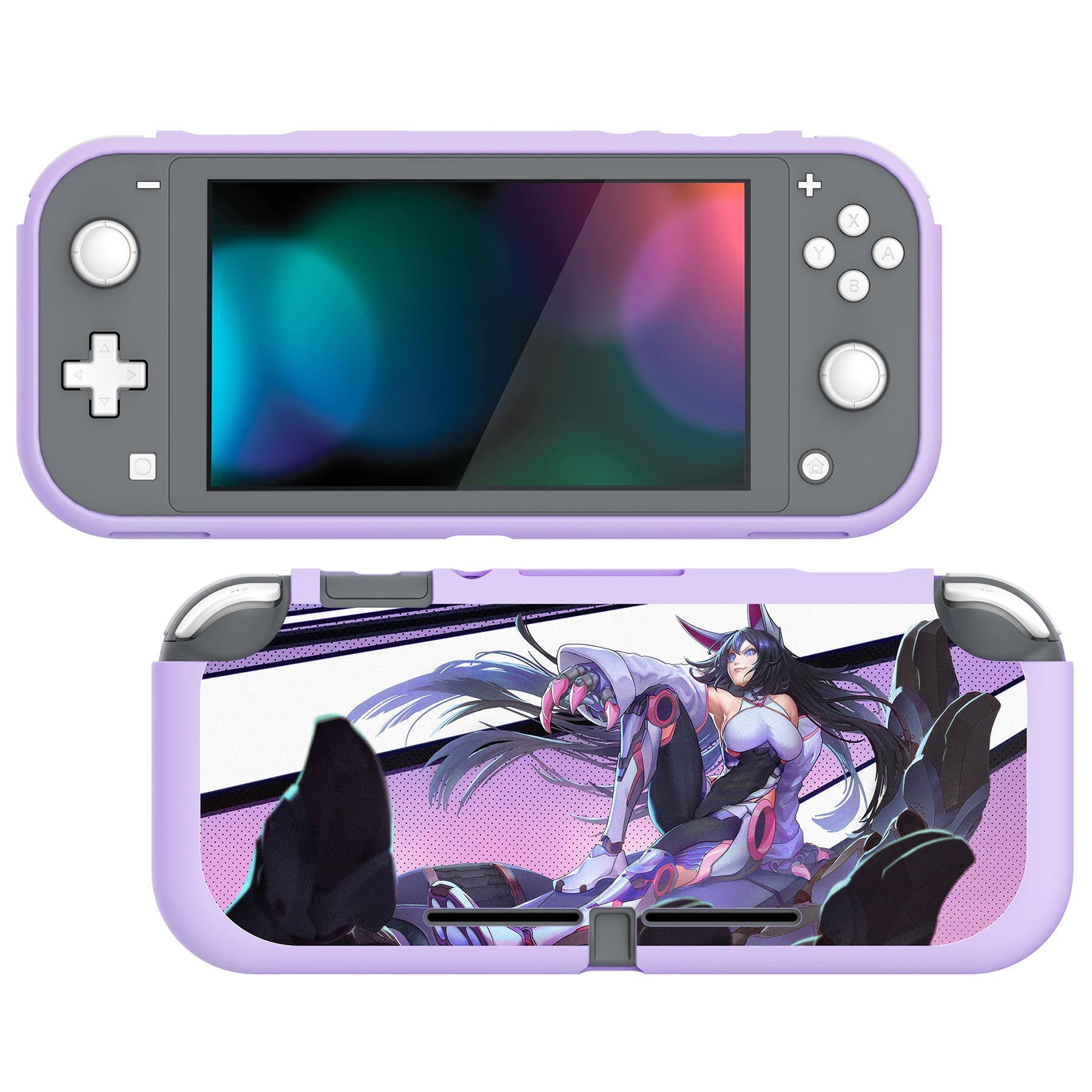 PlayVital Neko Mecha Custom Protective Case for NS Switch Lite, Soft TPU Slim Case Cover for NS Switch Lite - LTU6018 PlayVital