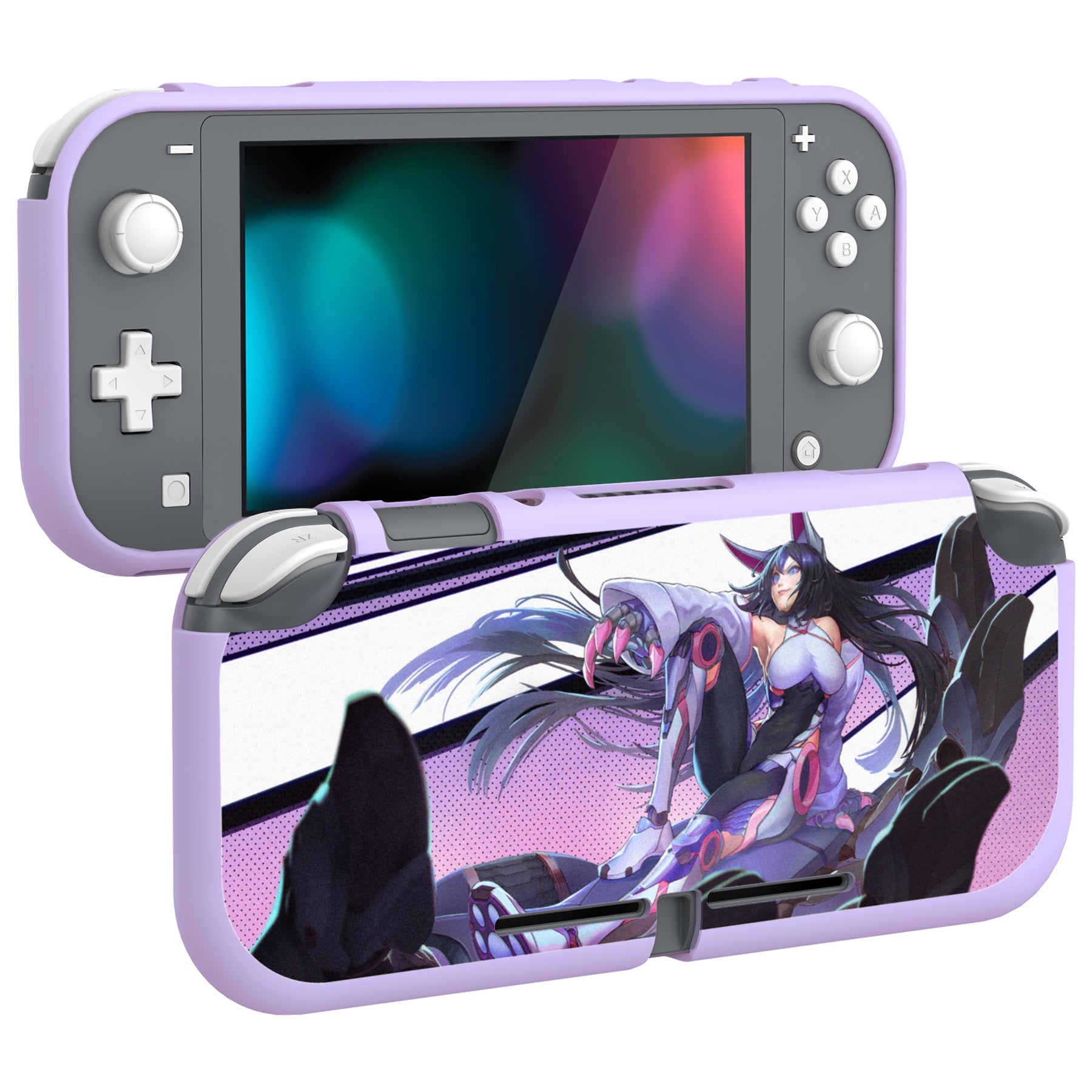 PlayVital Neko Mecha Custom Protective Case for NS Switch Lite, Soft TPU Slim Case Cover for NS Switch Lite - LTU6018 PlayVital