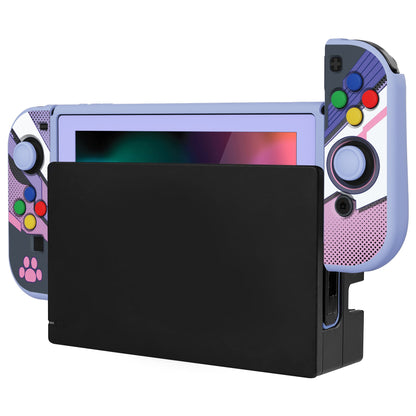 PlayVital ZealProtect Soft Protective Case for Nintendo Switch, Flexible Cover for Switch with Tempered Glass Screen Protector & Thumb Grips & ABXY Direction Button Caps - Neko Mecha - RNSYV6036 playvital