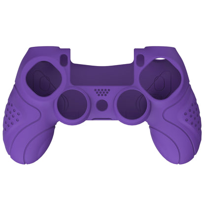 PlayVital Guardian Edition Purple Ergonomic Soft Anti-Slip Controller Silicone Case Cover for PS4, Rubber Protector Skins with black Joystick Caps for PS4 Slim PS4 Pro Controller - P4CC0065 playvital