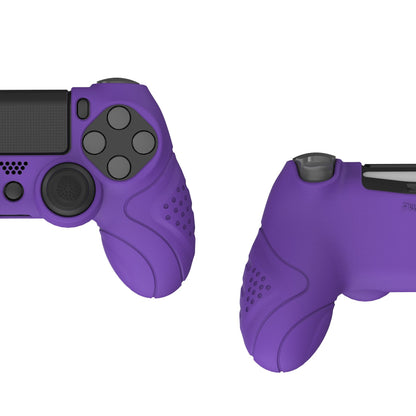 PlayVital Guardian Edition Purple Ergonomic Soft Anti-Slip Controller Silicone Case Cover for PS4, Rubber Protector Skins with black Joystick Caps for PS4 Slim PS4 Pro Controller - P4CC0065 playvital