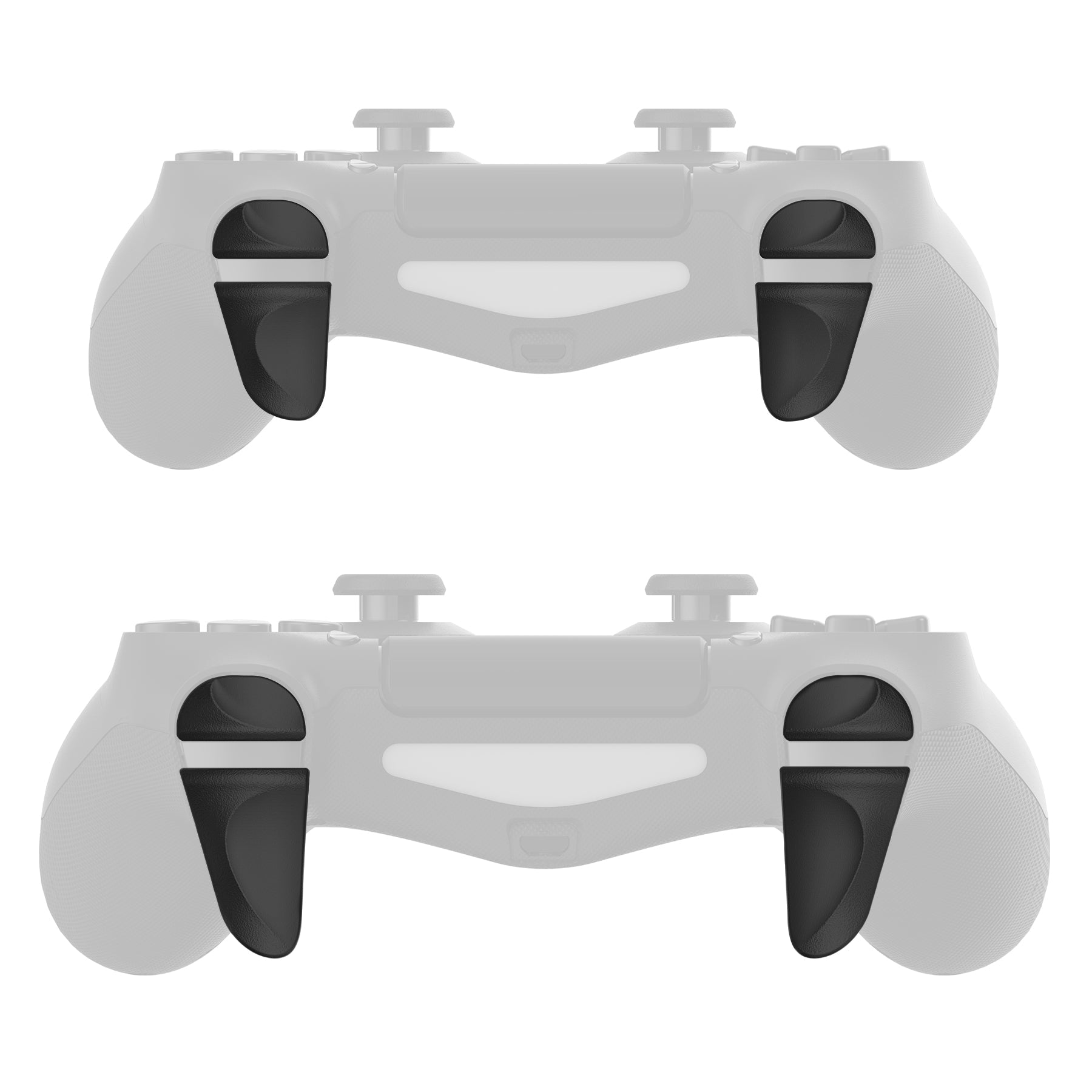 PlayVital 2 Pair Black Shoulder Buttons Extension Triggers for PS4 All Model Controller, Game Improvement Adjusters for PS4 Controller, Bumper Trigger Extenders for PS4 Slim Pro Controller - P4PJ001 PlayVital