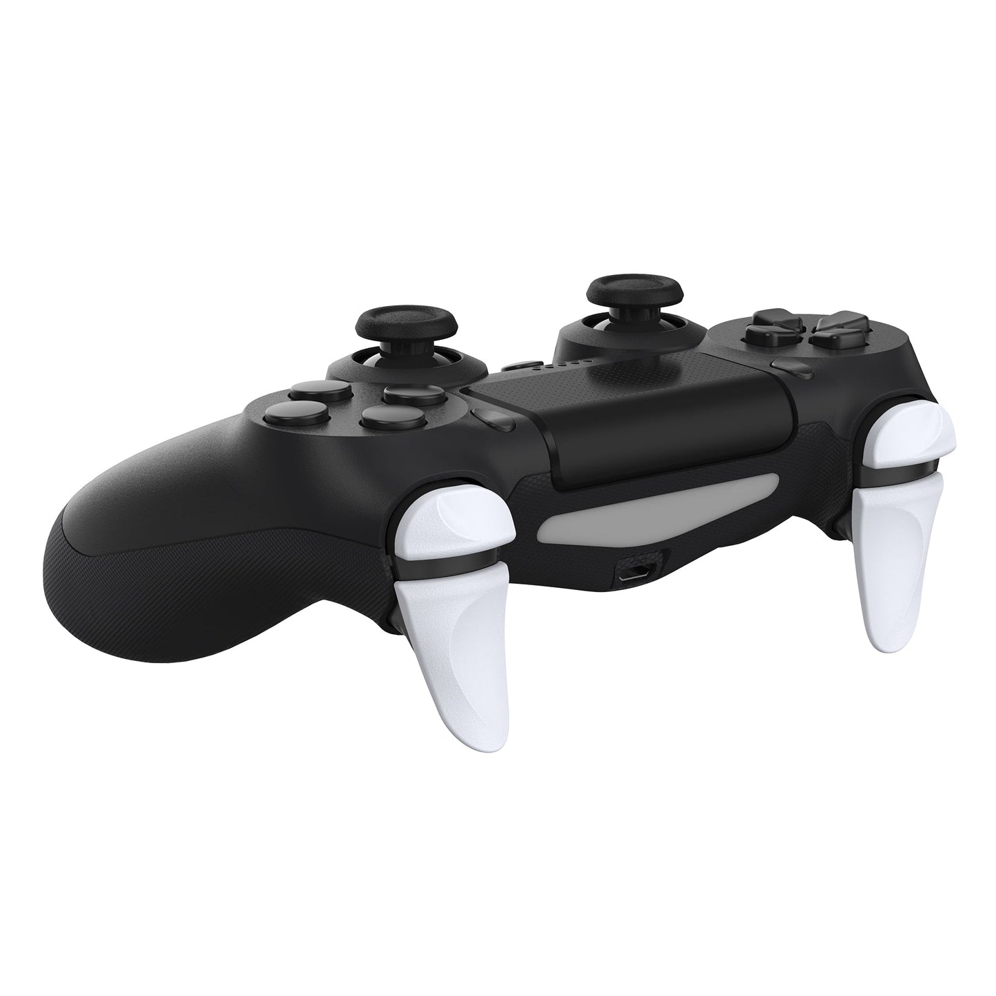 PlayVital 2 Pair White Shoulder Buttons Extension Triggers for PS4 All Model Controller, Game Improvement Adjusters for PS4 Controller, Bumper Trigger Extenders for PS4 Slim Pro Controller - P4PJ002 PlayVital