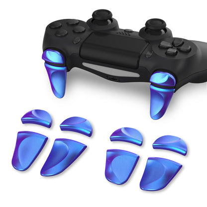 PlayVital 2 Pair Shoulder Buttons Extension Triggers for PS4 All Model Controller, Game Improvement Adjusters for PS4 Controller, Bumper Trigger Extenders for PS4 Slim Pro Controller - Chameleon Purple Blue - P4PJ003 PlayVital