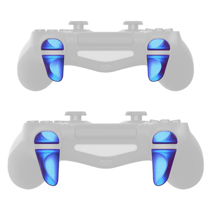 PlayVital 2 Pair Shoulder Buttons Extension Triggers for PS4 All Model Controller, Game Improvement Adjusters for PS4 Controller, Bumper Trigger Extenders for PS4 Slim Pro Controller - Chameleon Purple Blue - P4PJ003 PlayVital