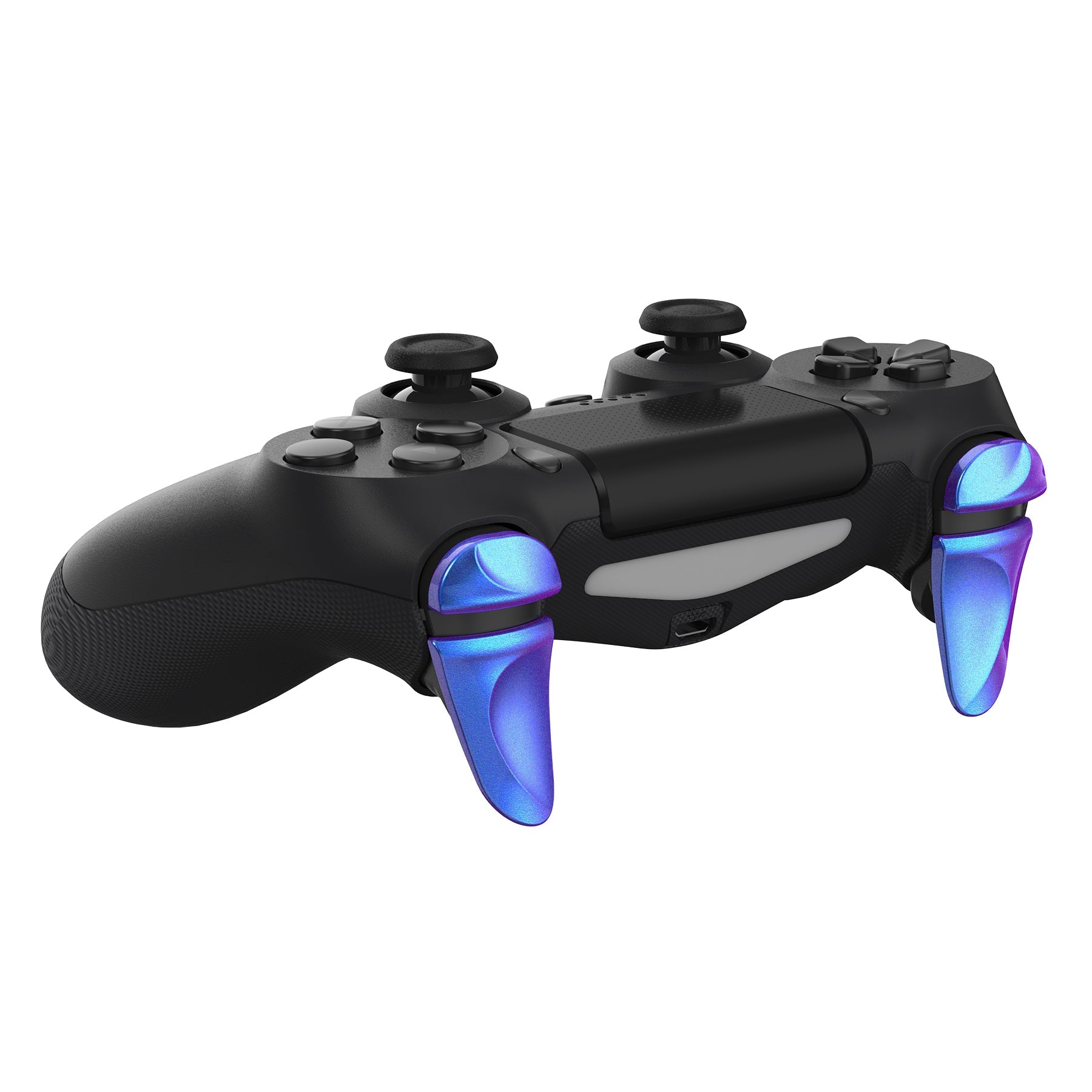 PlayVital 2 Pair Shoulder Buttons Extension Triggers for PS4 All Model Controller, Game Improvement Adjusters for PS4 Controller, Bumper Trigger Extenders for PS4 Slim Pro Controller - Chameleon Purple Blue - P4PJ003 PlayVital