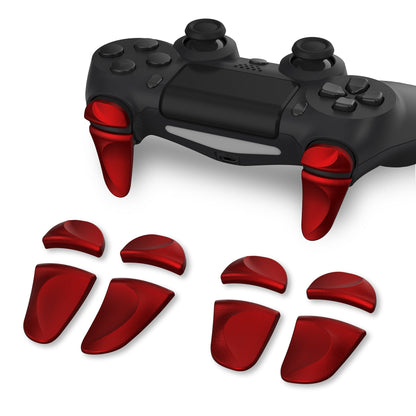 PlayVital 2 Pair Shoulder Buttons Extension Triggers for PS4 All Model Controller, Game Improvement Adjusters for PS4 Controller, Bumper Trigger Extenders for PS4 Slim Pro Controller - Scarlet Red - P4PJ004 PlayVital