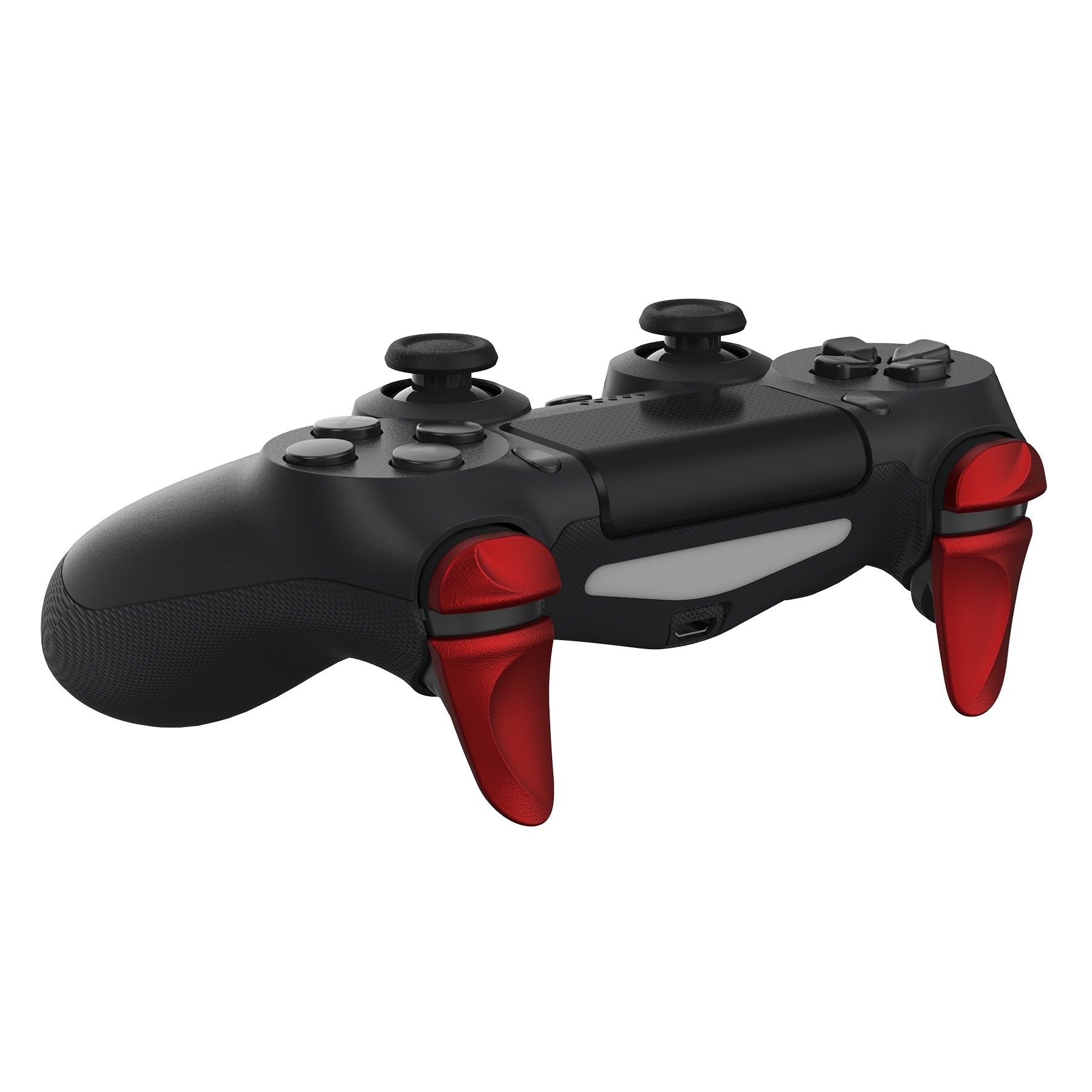 PlayVital 2 Pair Shoulder Buttons Extension Triggers for PS4 All Model Controller, Game Improvement Adjusters for PS4 Controller, Bumper Trigger Extenders for PS4 Slim Pro Controller - Scarlet Red - P4PJ004 PlayVital