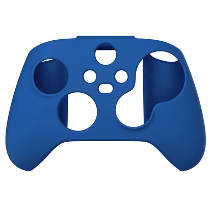 PlayVital Blue Pure Series Anti-Slip Silicone Cover Skin for Xbox Series X Controller, Soft Rubber Case Protector for Xbox Series S Controller with Black Thumb Grip Caps - BLX3008 PlayVital