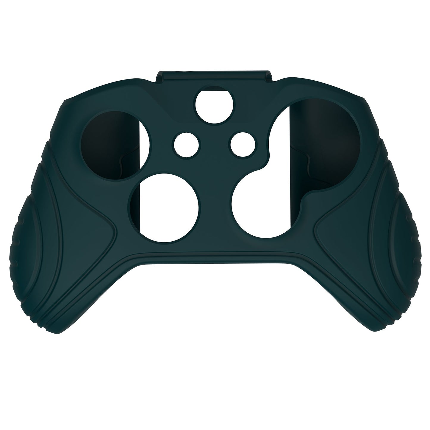 PlayVital Samurai Edition Racing Green Anti-Slip Controller Grip Silicone Skin for Xbox One X/S Controller, Ergonomic Soft Rubber Protective Case Cover for Xbox One S/X Controller with Black Thumb Stick Caps - XOQ037 playvital