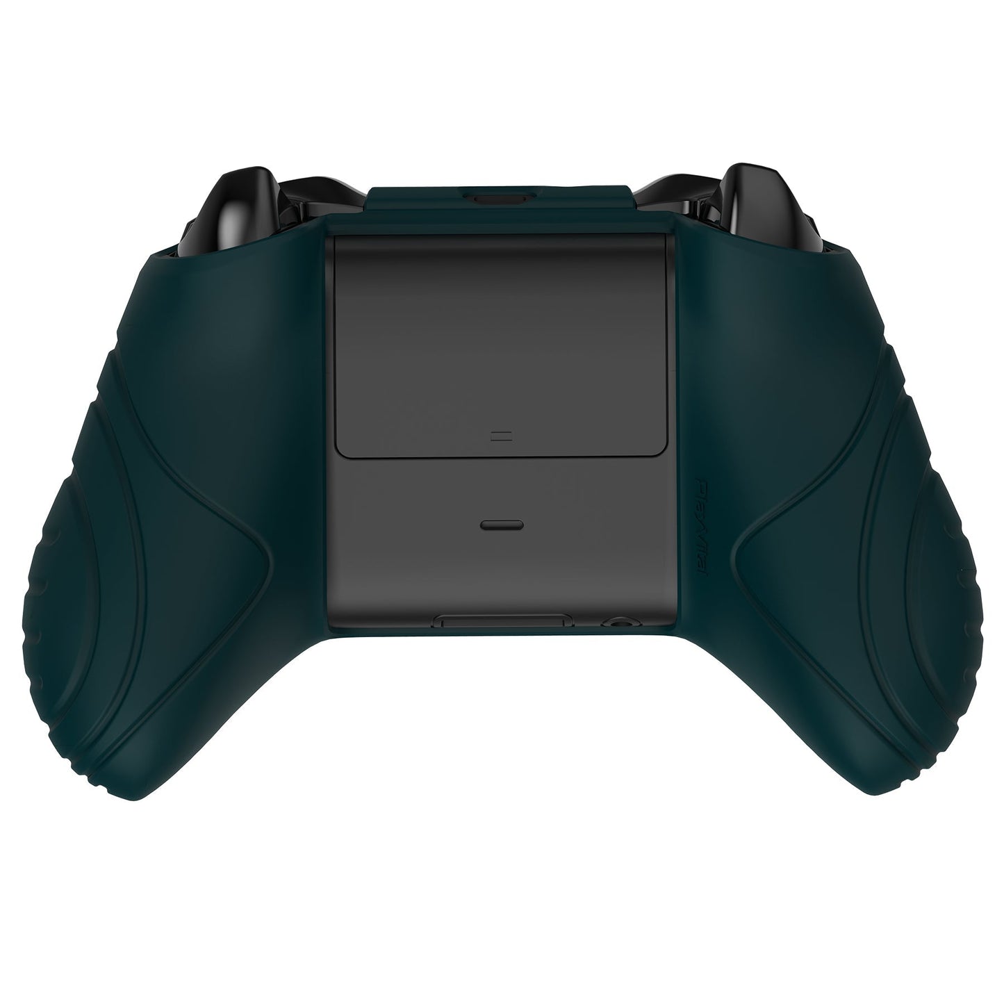 PlayVital Samurai Edition Racing Green Anti-Slip Controller Grip Silicone Skin for Xbox One X/S Controller, Ergonomic Soft Rubber Protective Case Cover for Xbox One S/X Controller with Black Thumb Stick Caps - XOQ037 playvital