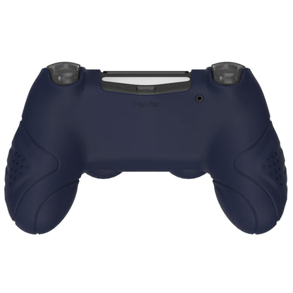 PlayVital Guardian Edition Midnight Blue Ergonomic Soft Anti-Slip Controller Silicone Case Cover for PS4, Rubber Protector Skins with Black Joystick Caps for PS4 Slim PS4 Pro Controller - P4CC0061 playvital