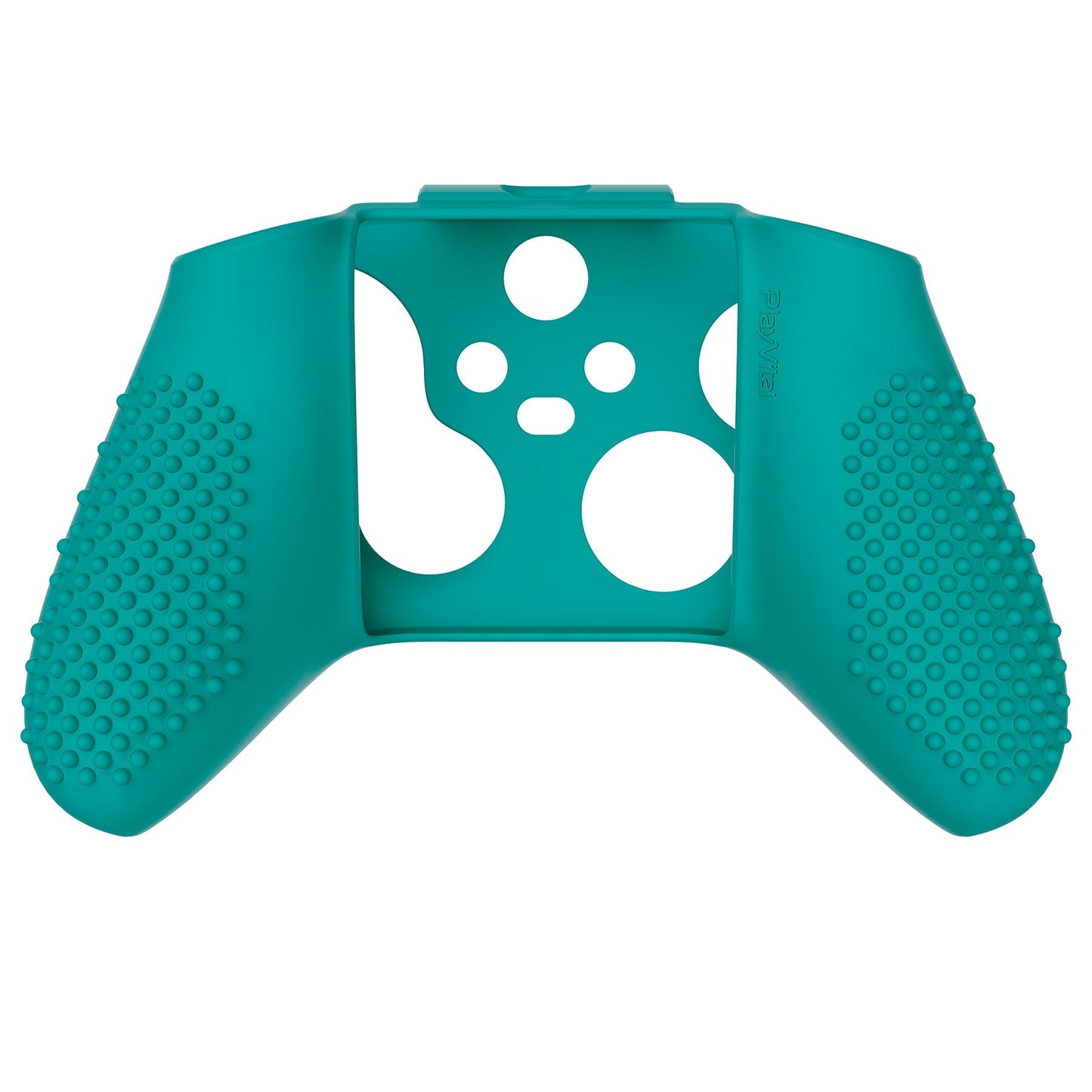 PlayVital Aqua Green 3D Studded Edition Anti-slip Silicone Cover Skin for Xbox Series X Controller, Soft Rubber Case Protector for Xbox Series S Controller with 6 White Thumb Grip Caps - SDX3010 PlayVital