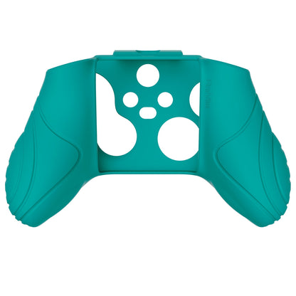 PlayVital Samurai Edition Aqua Green Anti-slip Controller Grip Silicone Skin, Ergonomic Soft Rubber Protective Case Cover for Xbox Series S/X Controller with Black Thumb Stick Caps - WAX3010 PlayVital