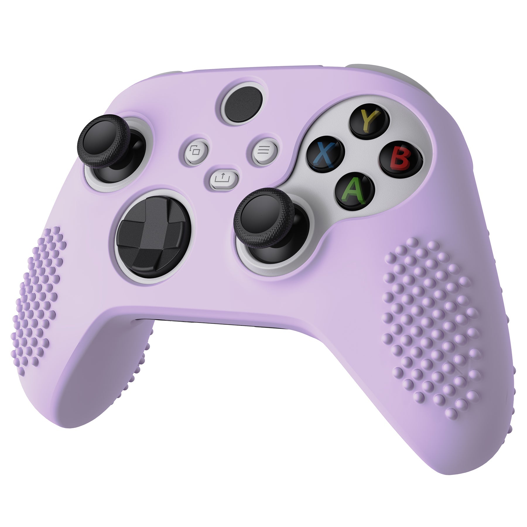 PlayVital Mauve Purple 3D Studded Edition Anti-slip Silicone Cover Skin for Xbox Series X Controller, Soft Rubber Case Protector for Xbox Series S Controller with 6 Black Thumb Grip Caps - SDX3009 PlayVital