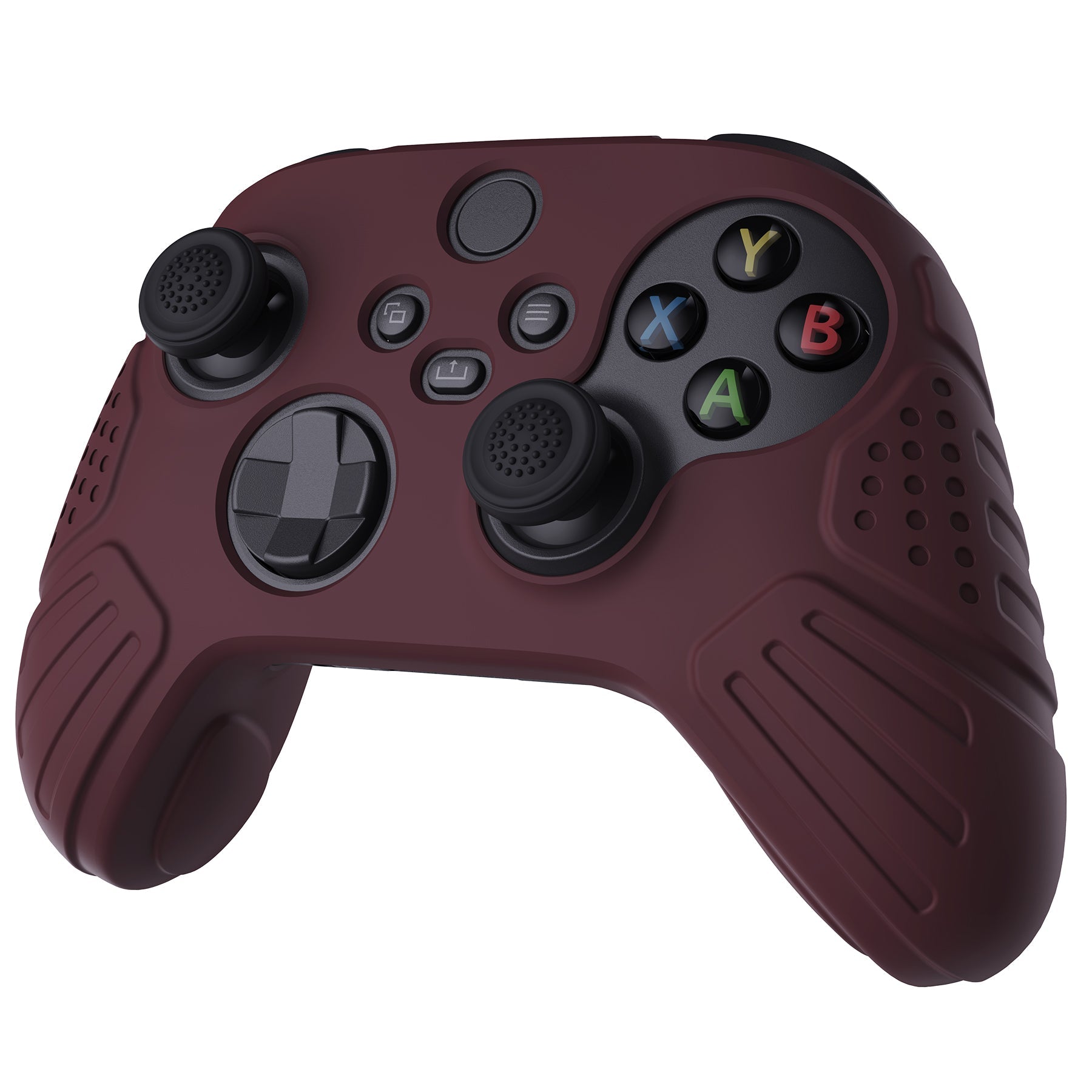 PlayVital Guardian Edition Wine Red Ergonomic Soft Anti-slip Controller Silicone Case Cover, Rubber Protector Skins with Black Joystick Caps for Xbox Series S and Xbox Series X Controller - HCX3011 PlayVital