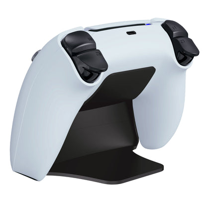 PlayVital Solid Black Controller Display Stand for PS5, Gamepad Accessories Desk Holder for PS5 Controller with Rubber Pads - PFPJ003 PlayVital