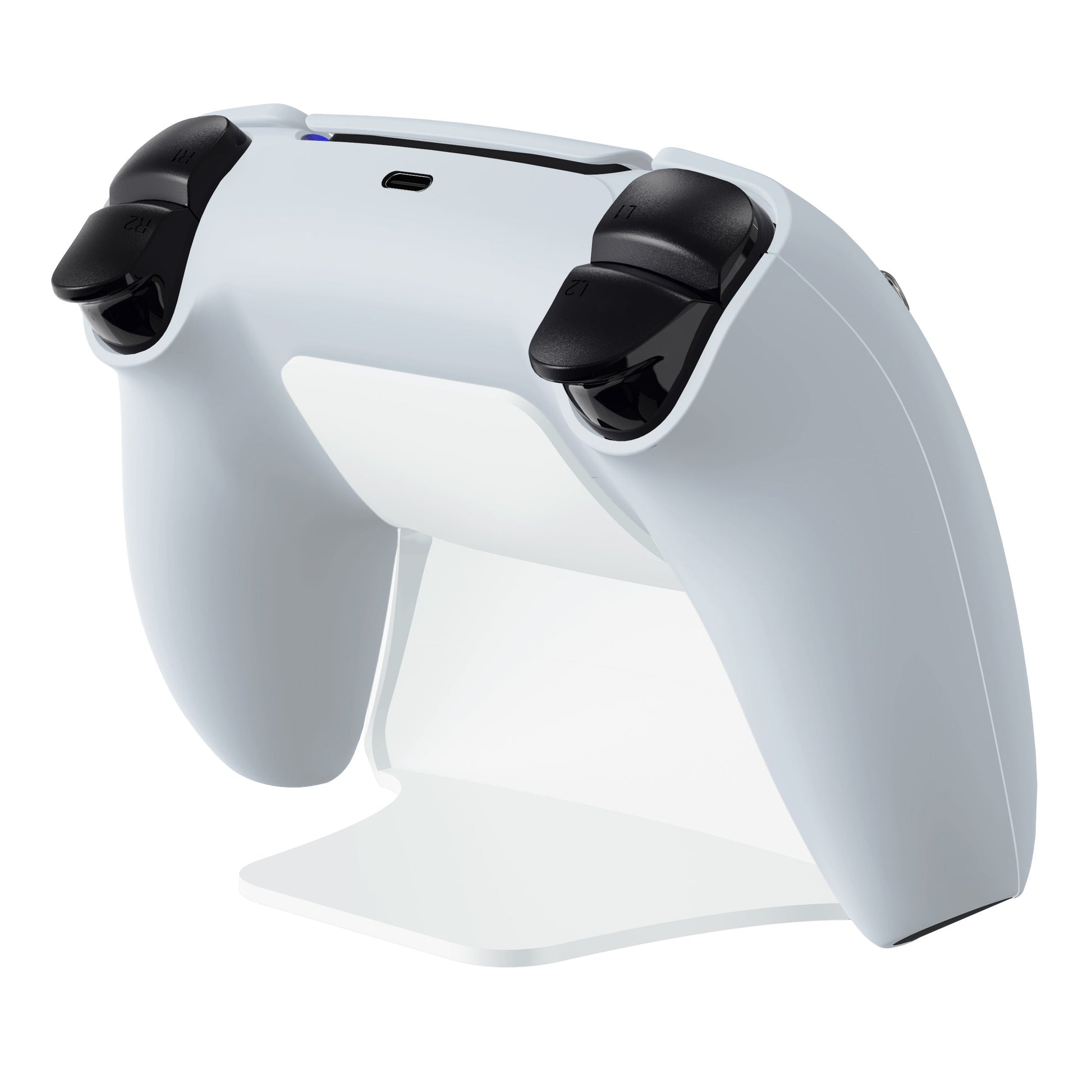 PlayVital Solid White Controller Display Stand for PlayStation 5, Gamepad Accessories Desk Holder for PS5 Controller with Rubber Pads - PFPJ004 PlayVital