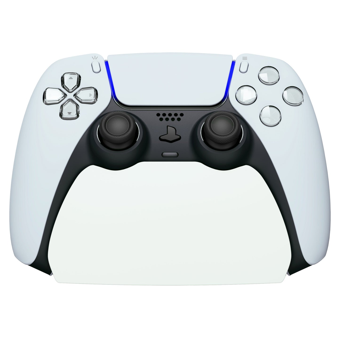 PlayVital Solid White Controller Display Stand for PlayStation 5, Gamepad Accessories Desk Holder for PS5 Controller with Rubber Pads - PFPJ004 PlayVital