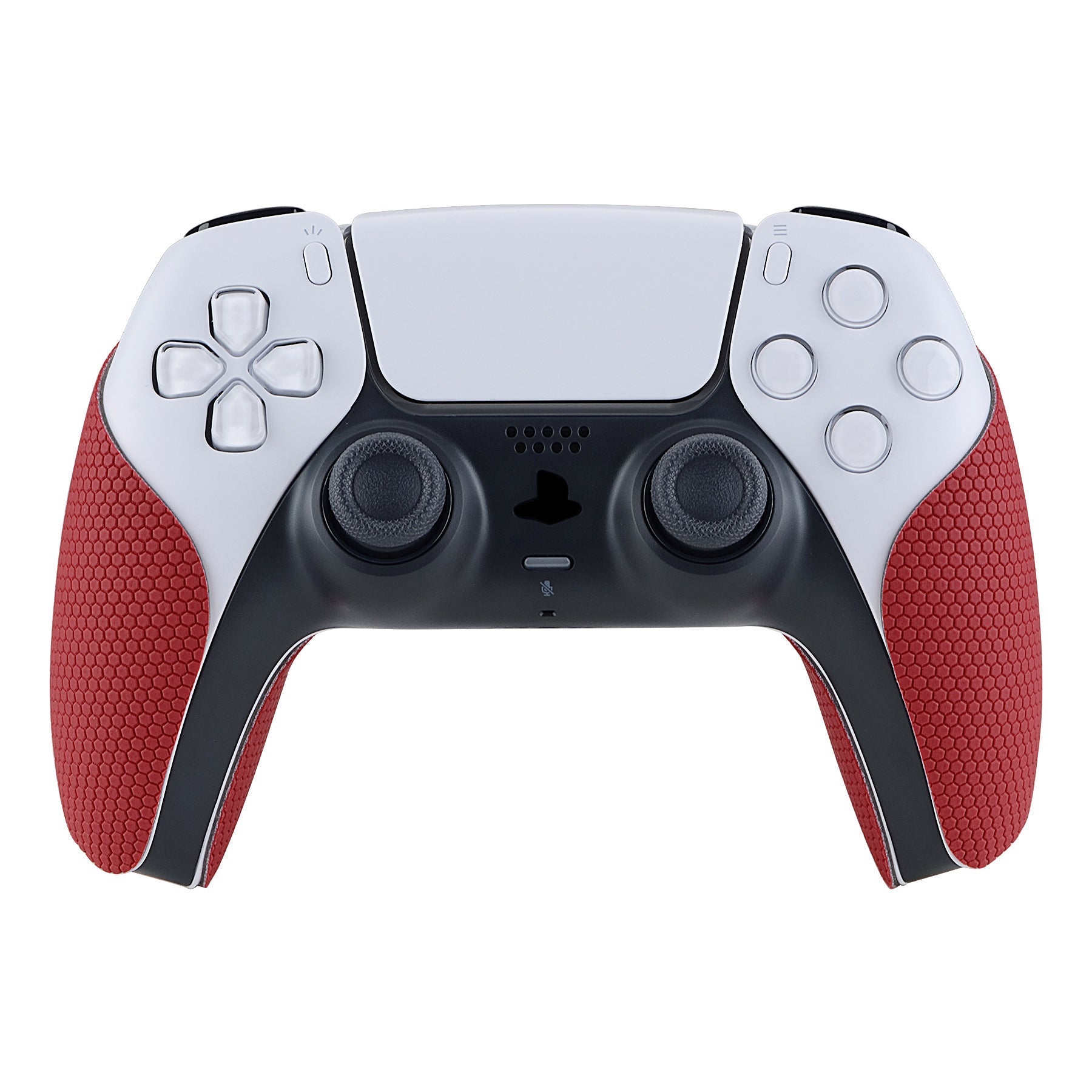 PlayVital Red Anti-Skid Sweat-Absorbent Controller Grip for PS5 Controller, Professional Textured Soft Rubber Pads Handle Grips for PS5 Controller - PFPJ005 PlayVital