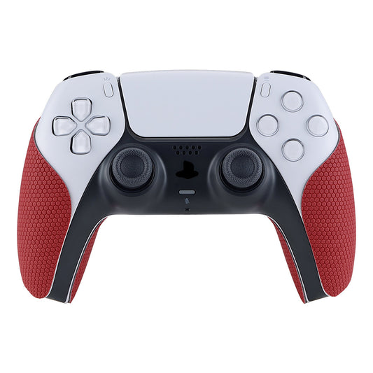 PlayVital Red Anti-Skid Sweat-Absorbent Controller Grip for PS5 Controller, Professional Textured Soft Rubber Pads Handle Grips for PS5 Controller - PFPJ005 PlayVital