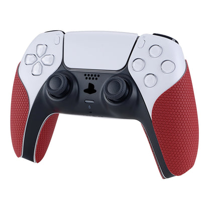 PlayVital Red Anti-Skid Sweat-Absorbent Controller Grip for PS5 Controller, Professional Textured Soft Rubber Pads Handle Grips for PS5 Controller - PFPJ005 PlayVital