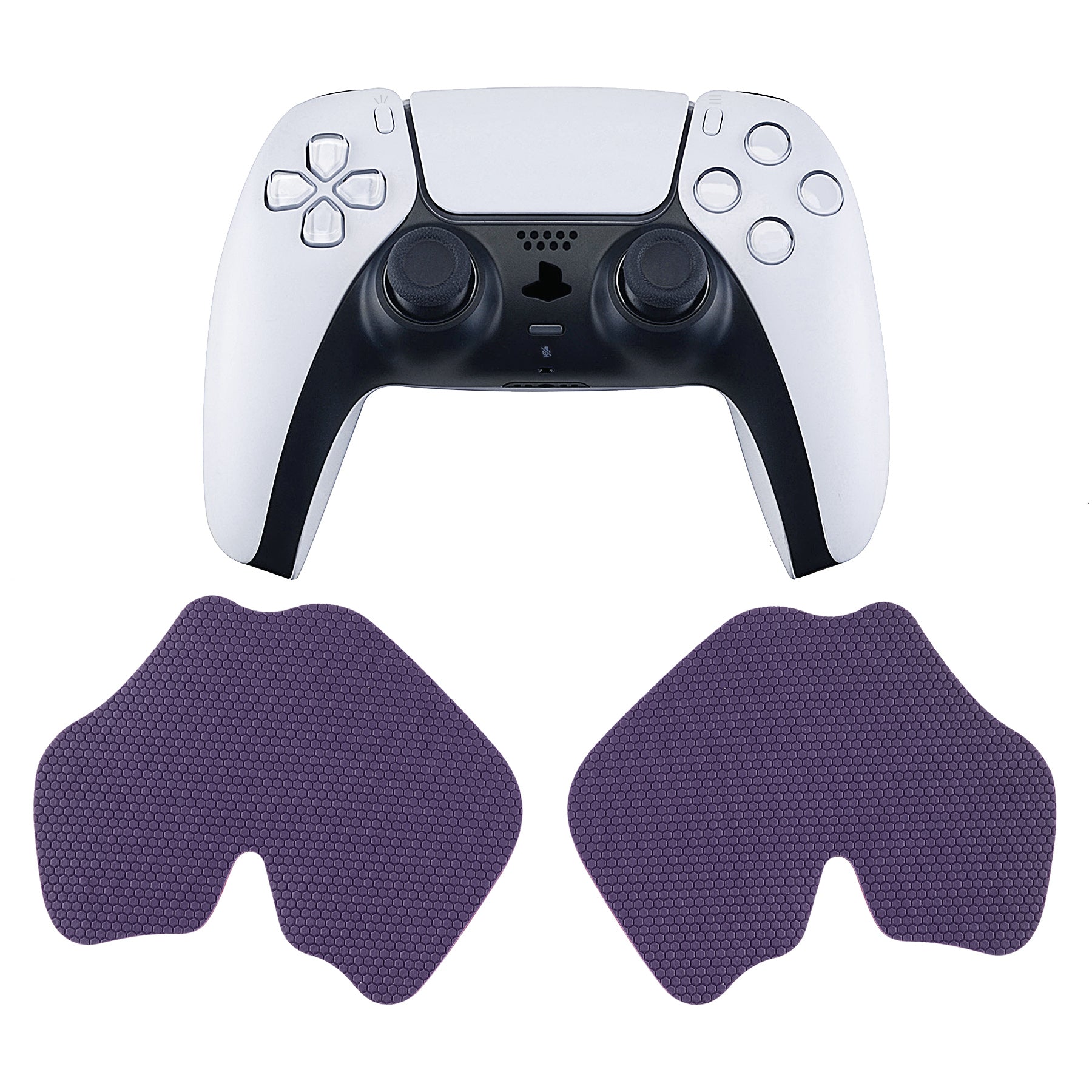 PlayVital Purple Anti-Skid Sweat-Absorbent Controller Grip for PS5 Controller, Professional Textured Soft Rubber Pads Handle Grips for PS5 Controller - PFPJ006 PlayVital