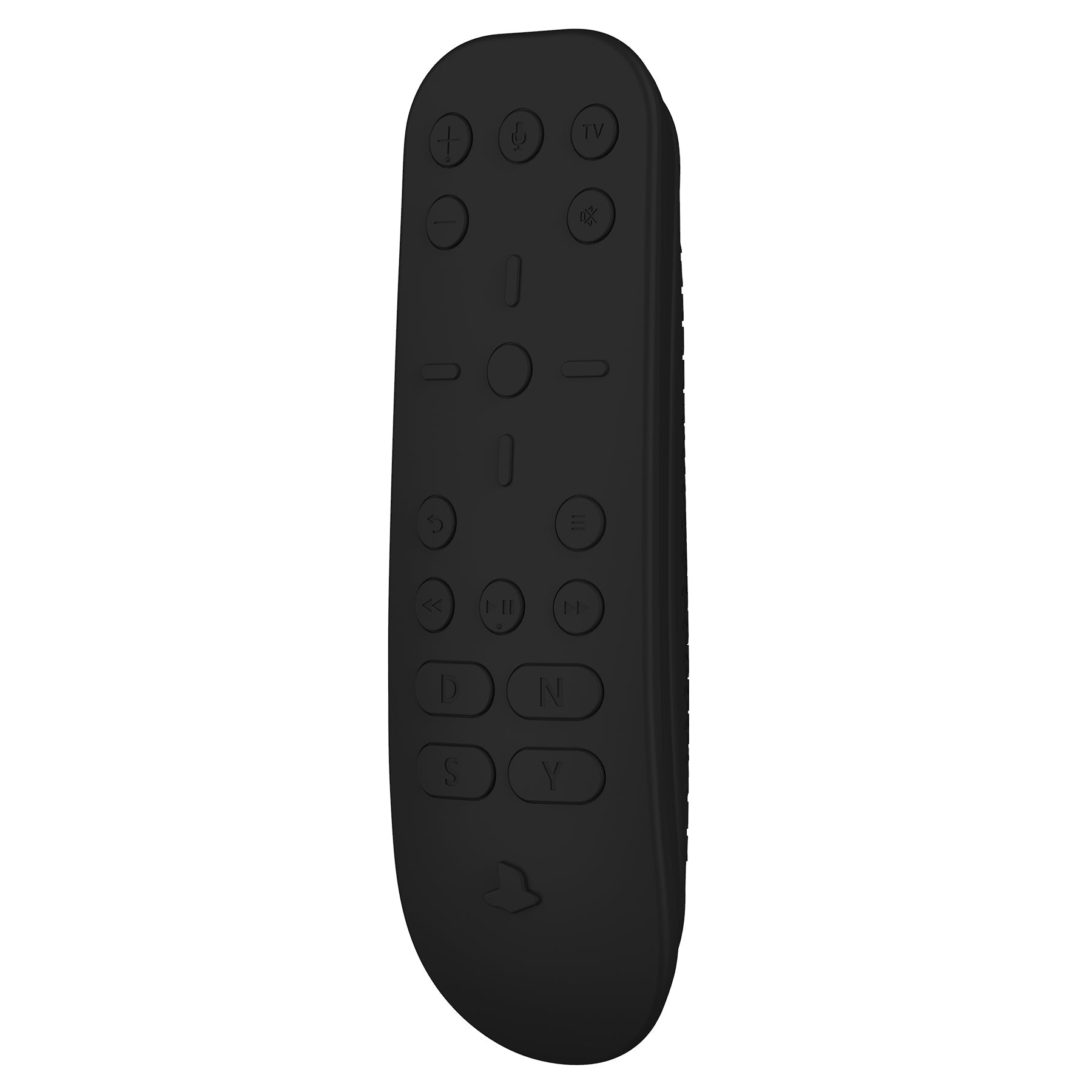 PlayVital Black Silicone Protective Remote Case for PS5 Media Remote Cover, Ergonomic Design Full Body Protector Skin for PS5 Remote Control - PFPJ035 PlayVital