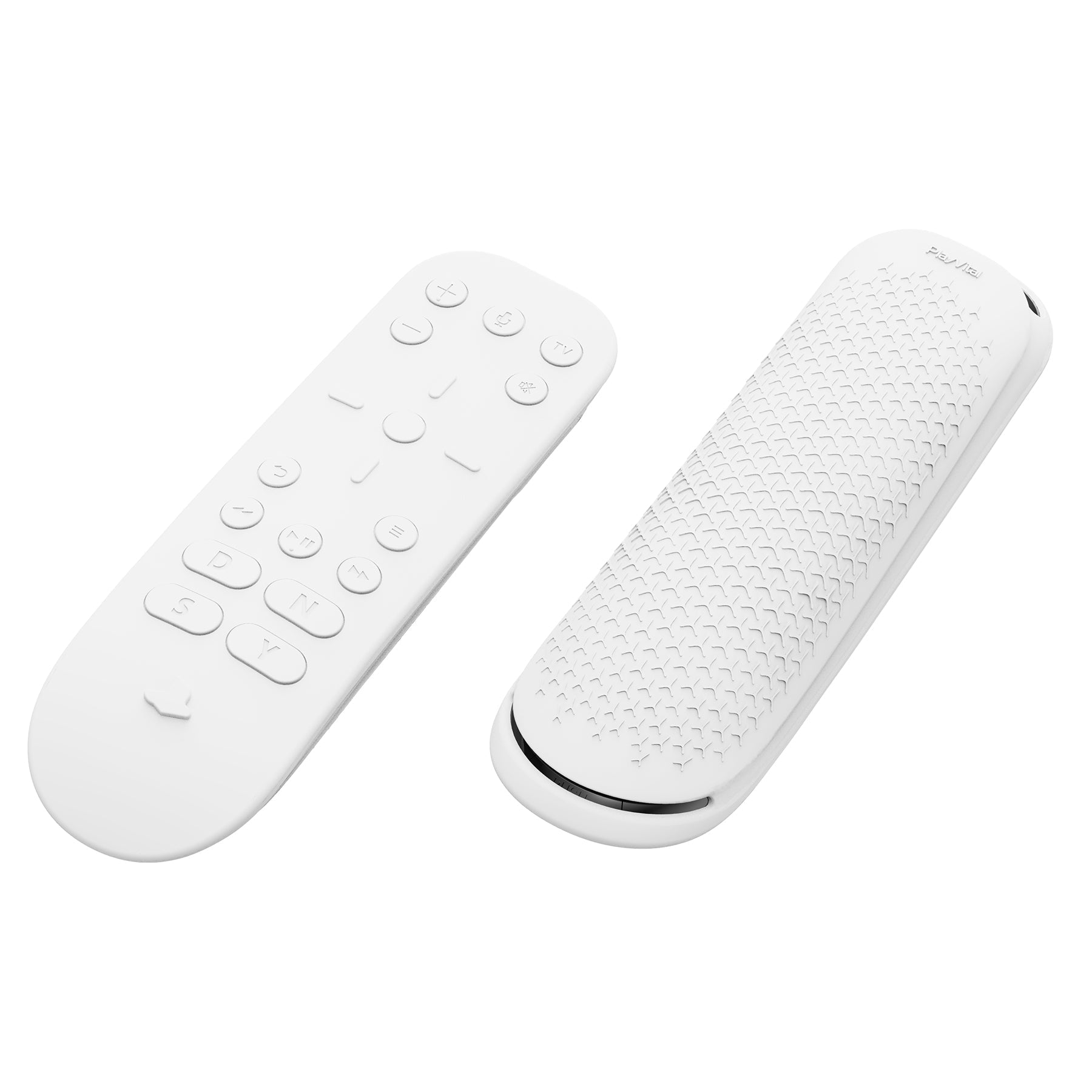 PlayVital White Silicone Protective Remote Case for PS5 Media Remote Cover, Ergonomic Design Full Body Protector Skin for PS5 Remote Control - PFPJ036 PlayVital