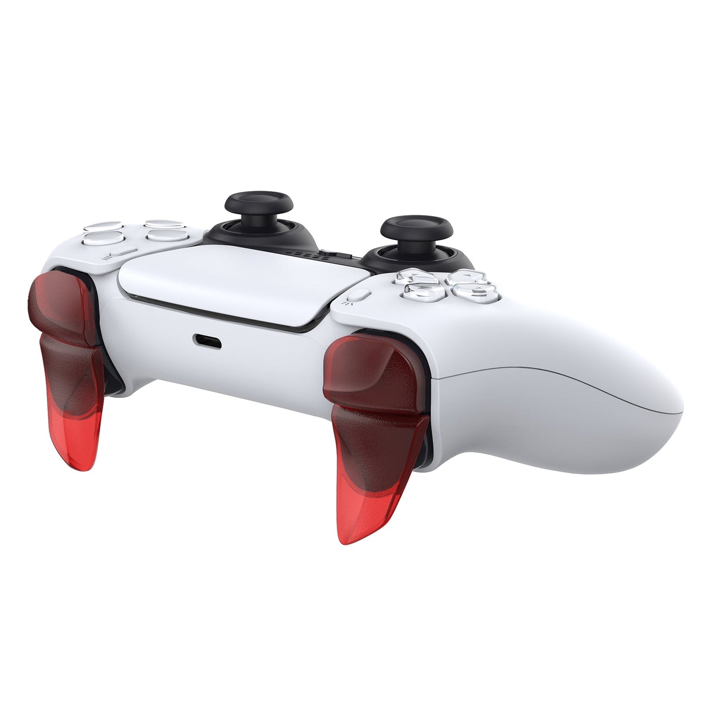 PlayVital Clear Red 2 Pair Shoulder Buttons Extension Triggers for PS5 Controller, Game Improvement Adjusters for PS5 Controller, Bumper Trigger Extenders for PS5 Controller - PFPJ042 PlayVital