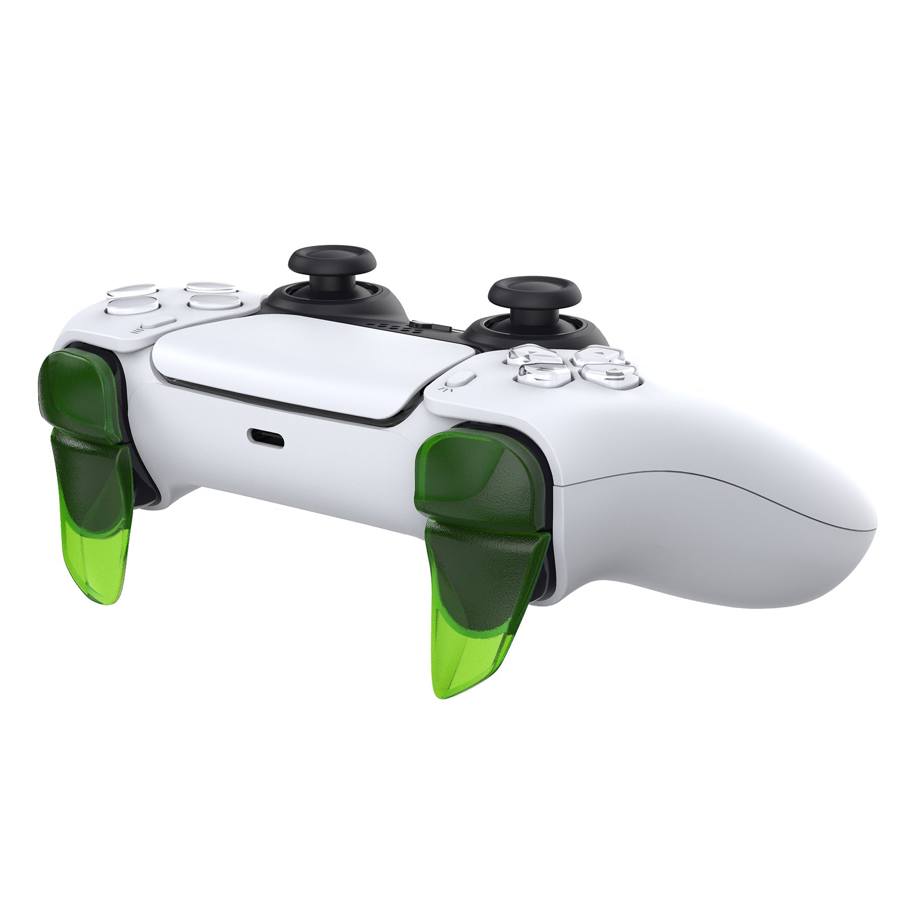 PlayVital Clear Green 2 Pair Shoulder Buttons Extension Triggers for PS5 Controller, Game Improvement Adjusters for PS5 Controller, Bumper Trigger Extenders for PS5 Controller - PFPJ044 PlayVital