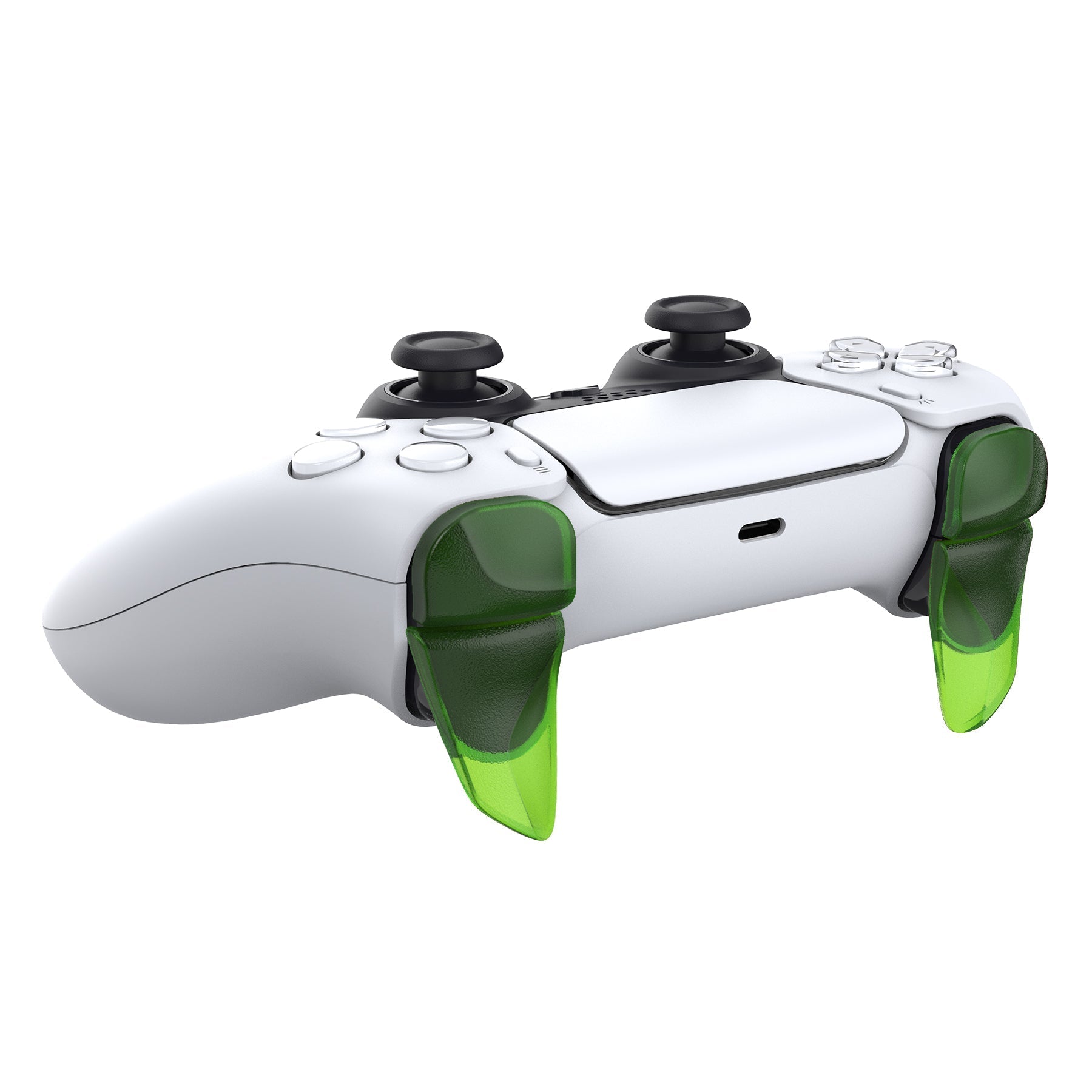 PlayVital Clear Green 2 Pair Shoulder Buttons Extension Triggers for PS5 Controller, Game Improvement Adjusters for PS5 Controller, Bumper Trigger Extenders for PS5 Controller - PFPJ044 PlayVital