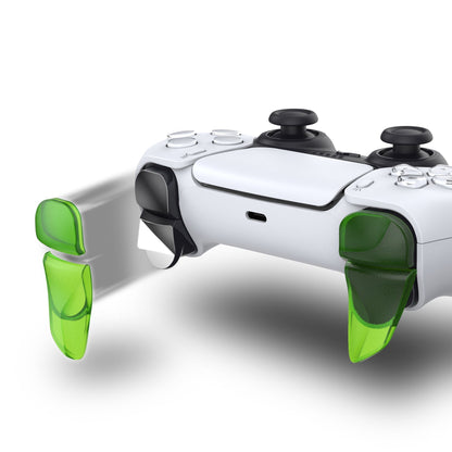 PlayVital Clear Green 2 Pair Shoulder Buttons Extension Triggers for PS5 Controller, Game Improvement Adjusters for PS5 Controller, Bumper Trigger Extenders for PS5 Controller - PFPJ044 PlayVital