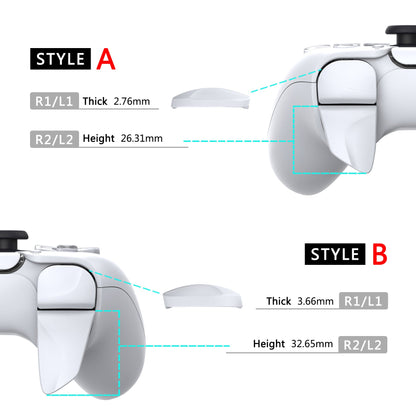 PlayVital White 2 Pair Shoulder Buttons Extension Triggers for PS5 Controller, Game Improvement Adjusters for PS5 Controller, Bumper Trigger Extenders for PS5 Controller - PFPJ045 PlayVital