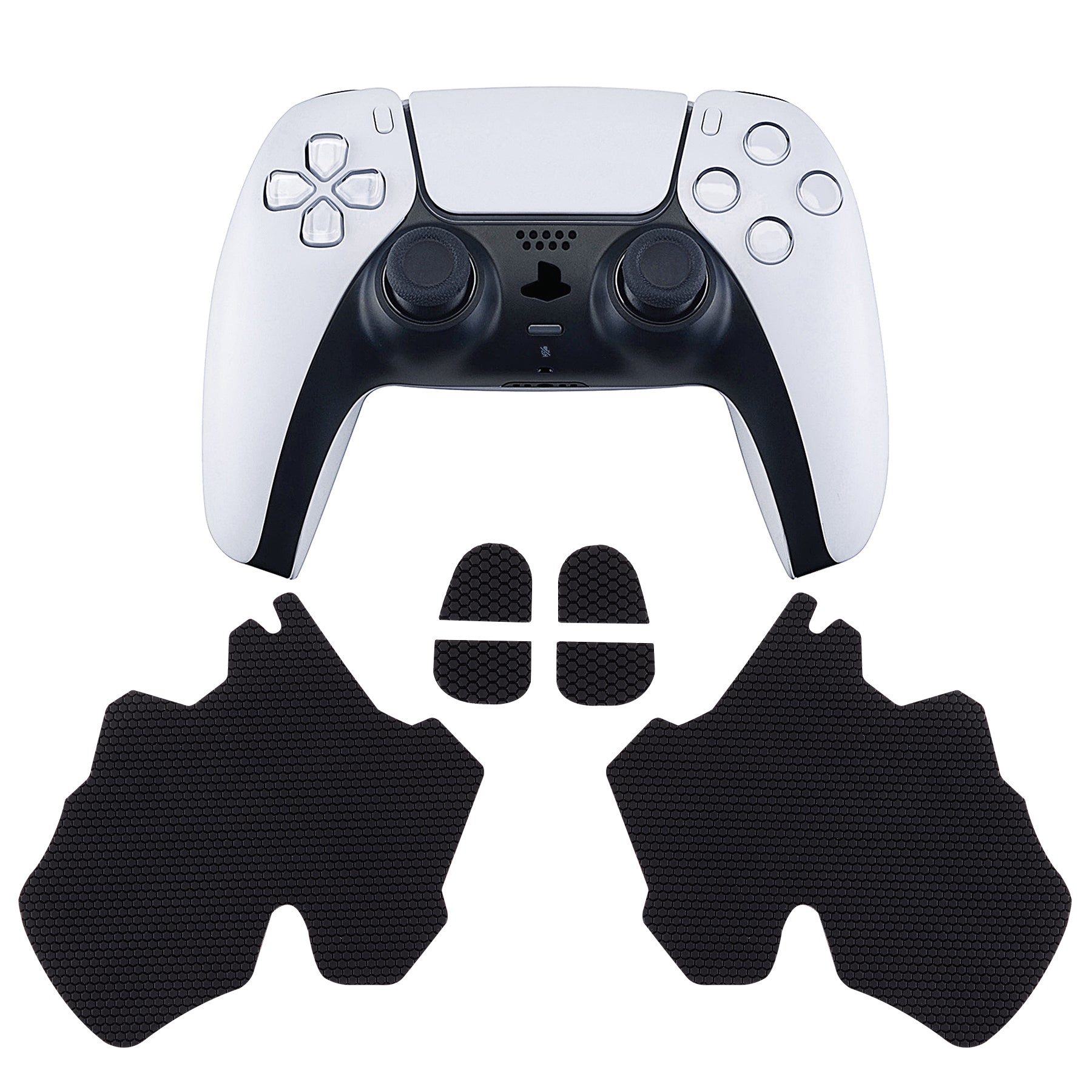 PlayVital Mecha Edition Anti-Skid Sweat-Absorbent Controller Grip for PS5, Professional Textured Soft Rubber Pads Handle Grips for PS5 Controller with Shoulder Button Trigger Stickers - PFPJ050 PlayVital